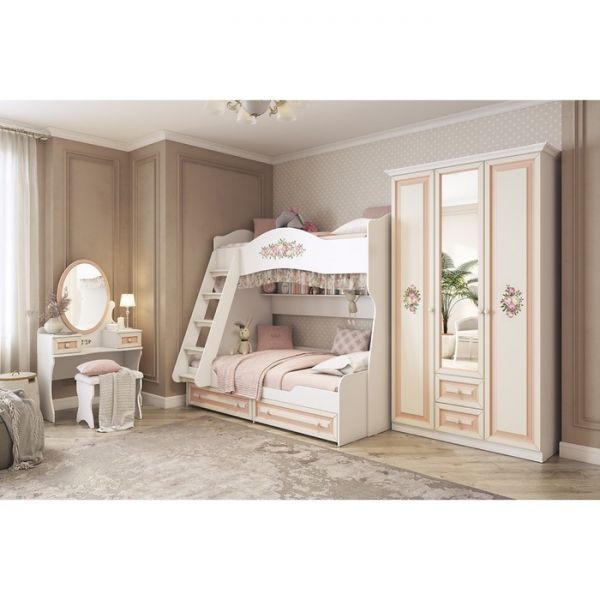 Детский гарнитур Алиса №1 (Комплект 4 предметов) белый/крем