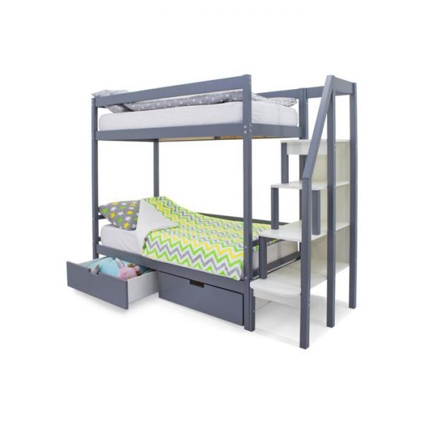 Детская двухъярусная кровать Бельмарко Svogen графит