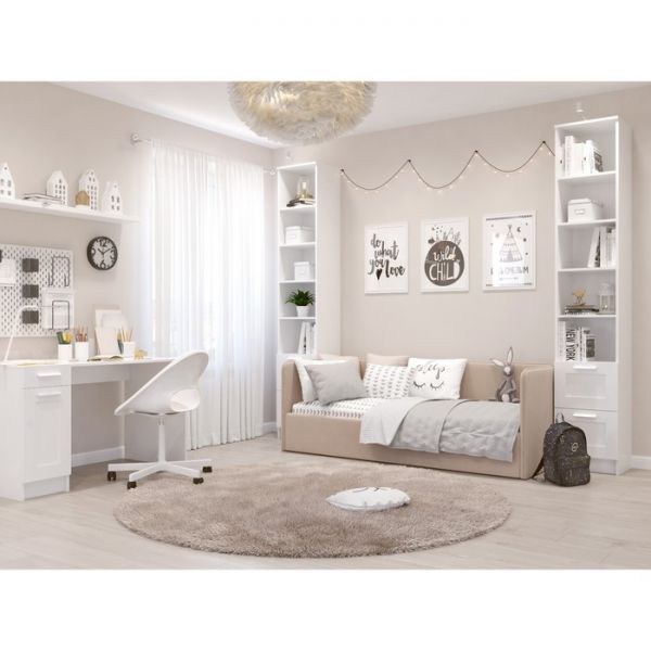 Кровать-диван Leonardo, боковина большая, 180х80 см, цвет бежевый