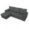 Угловой диван «Верона», механизм дельфин, рогожка, правый угол, цвет серый