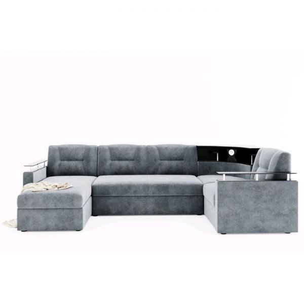 Диван «Титаник» с подсветкой, механизм дельфин, угол правый, ЛДСП венге, цвет селфи 08