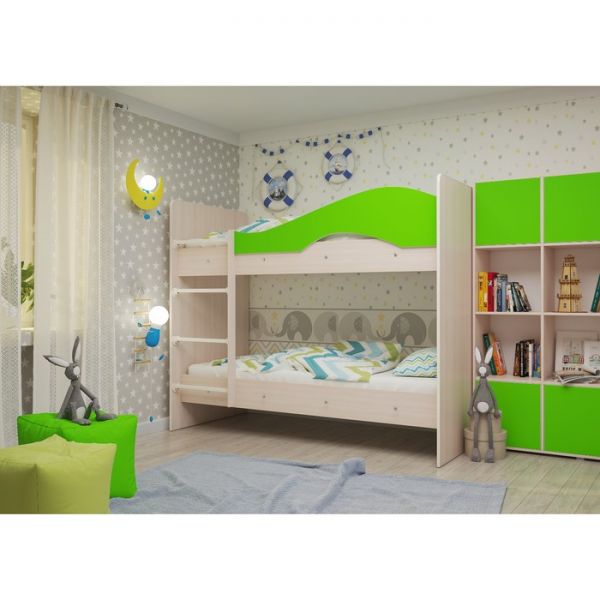 Кровать 2-х ярусная 800х1900 венге/млечный дуб