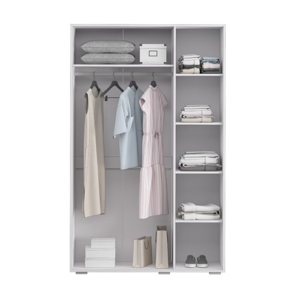 Шкаф 3-створчатый «Акцент №25», 1250 ? 523 ? 2020 мм, цвет белый / цемент светлый