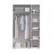 Шкаф 3-створчатый «Акцент №25», 1250 ? 523 ? 2020 мм, цвет белый / цемент светлый