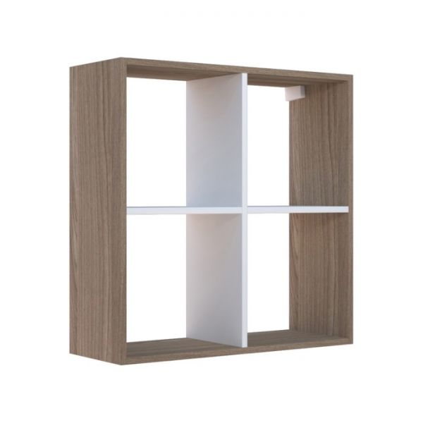 Стеллаж навесной Юниор 709х250х709 Ясень шимо темный/Белая Аляска