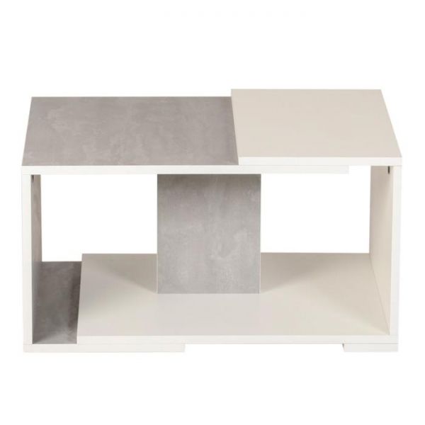 Стол журнальный Честер, 700х500х350,  Бетон/Белый