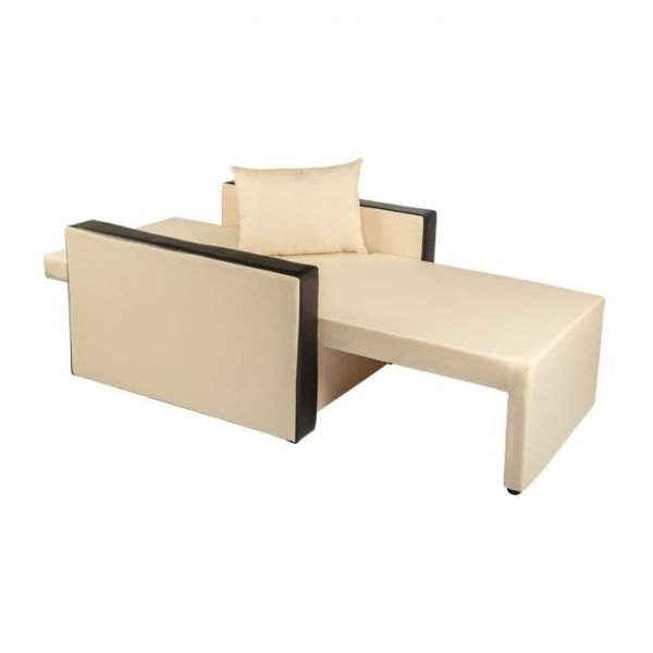 Кресло- кровать "Милена-2" CREAM/Экокожа черная