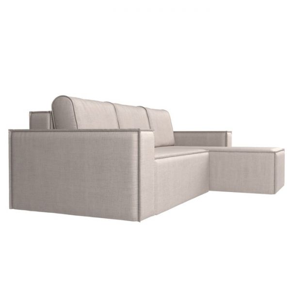 Угловой диван «Куба», механизм еврокнижка, рогожка, цвет бежевый