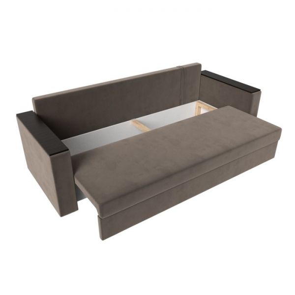 Диван прямой «Атланта лайт», без стола, еврокнижка, велюр, цвет, цвет бежевый