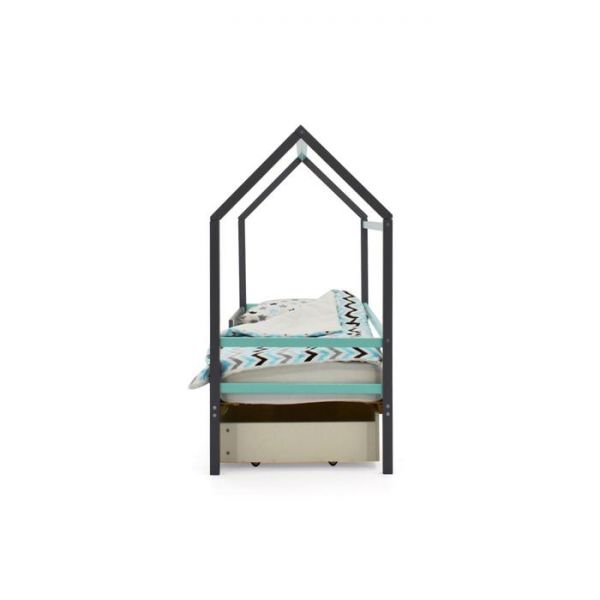 Детская кровать-домик Бельмарко Svogen графит-мятный