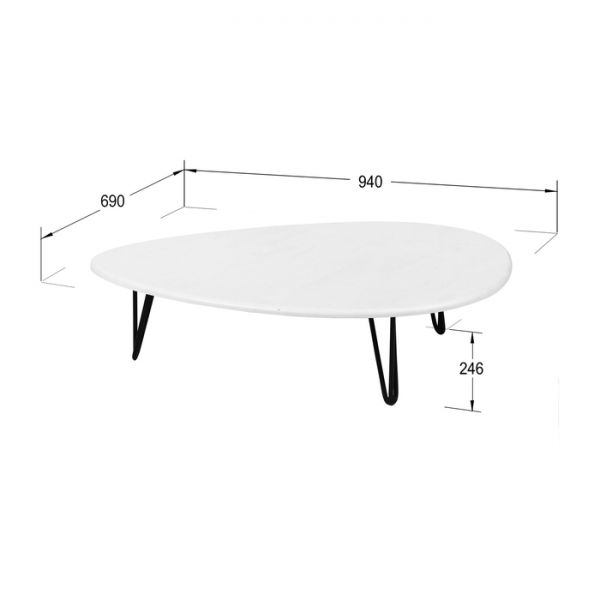 Стол журнальный «Дадли», 940 ? 690 ? 246 мм, цвет серый бетон