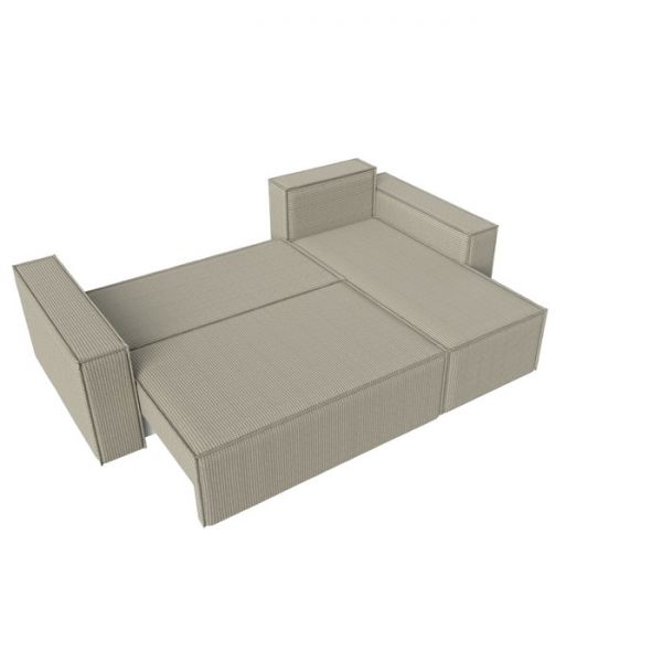 Угловой диван «Куба», механизм еврокнижка, рогожка, цвет бежевый