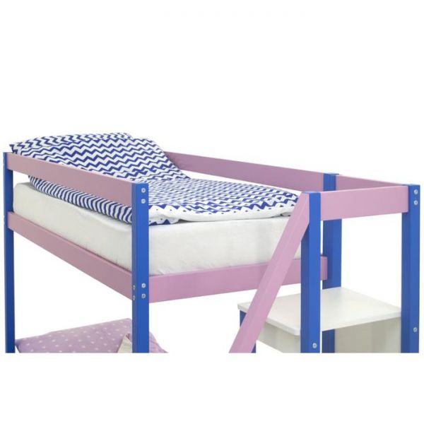 Детская двухъярусная кровать Бельмарко Svogen синий-лаванда