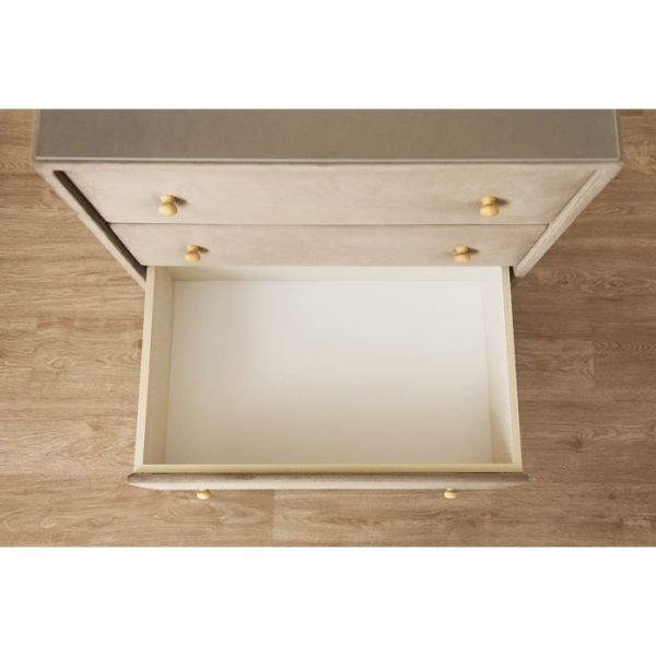 Комод «Олимпия», 3 ящика, стекло, велюр, цвет velutto 05