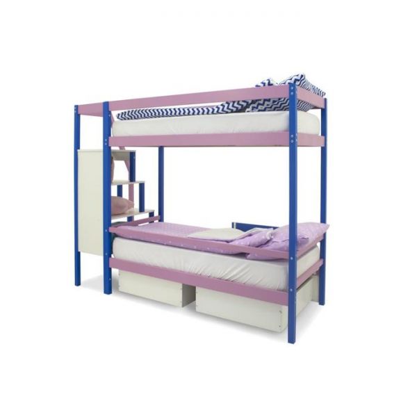 Детская двухъярусная кровать Бельмарко Svogen синий-лаванда