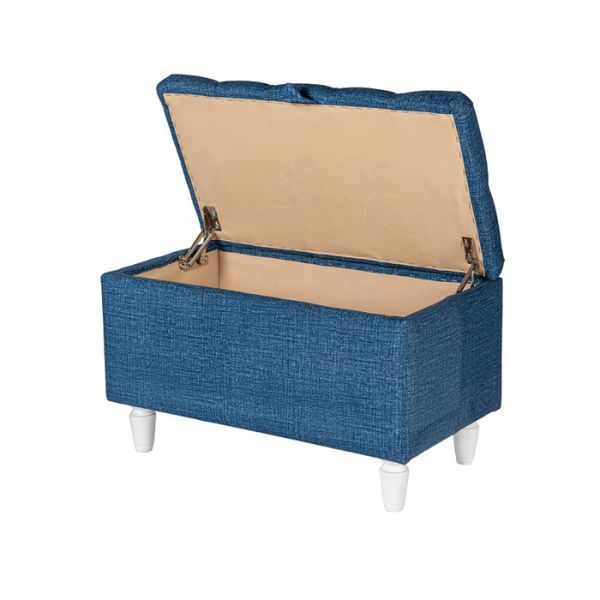 Пуф Венеция 700х400х450 Синий велюр