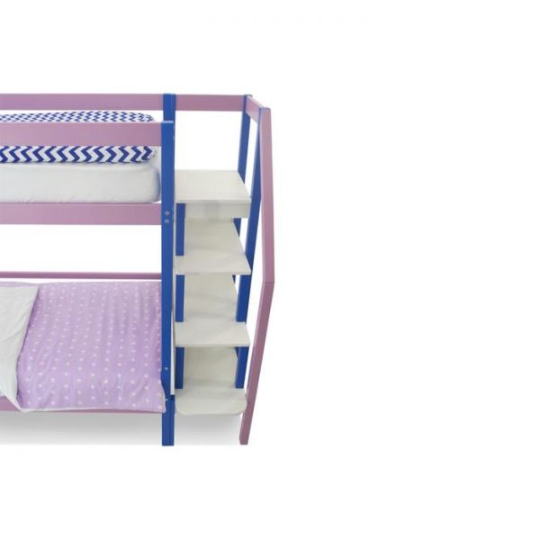 Детская двухъярусная кровать Бельмарко Svogen синий-лаванда