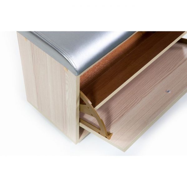 Обувница МС 1(116), 620х300х460, Ясень/Серебряный