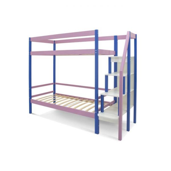 Детская двухъярусная кровать Бельмарко Svogen синий-лаванда