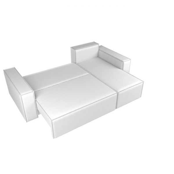 Угловой диван «Куба», механизм еврокнижка, экокожа, цвет бежевый