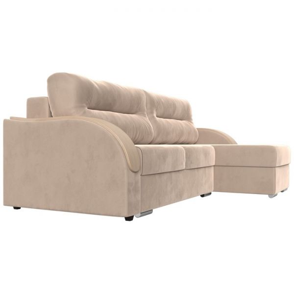 Угловой диван «Дарси», механизм еврокнижка, велюр, цвет бежевый