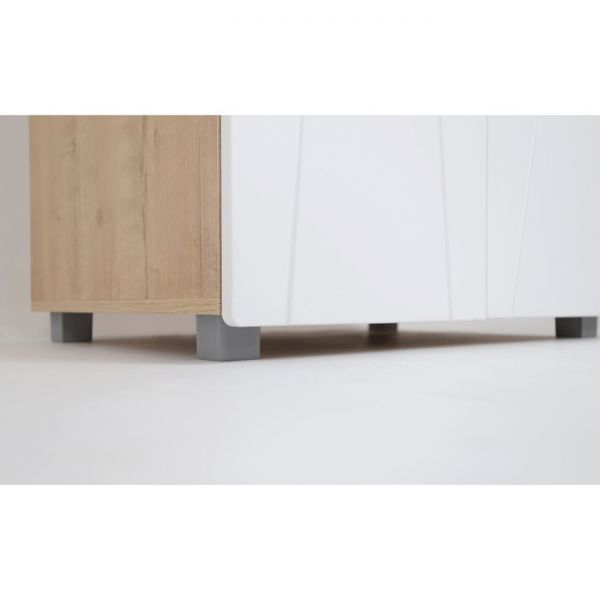 Шкаф 2-х створчатый Кристабель-2 800х550х2230 дуб ирландский/белый матовый/серо-голубой