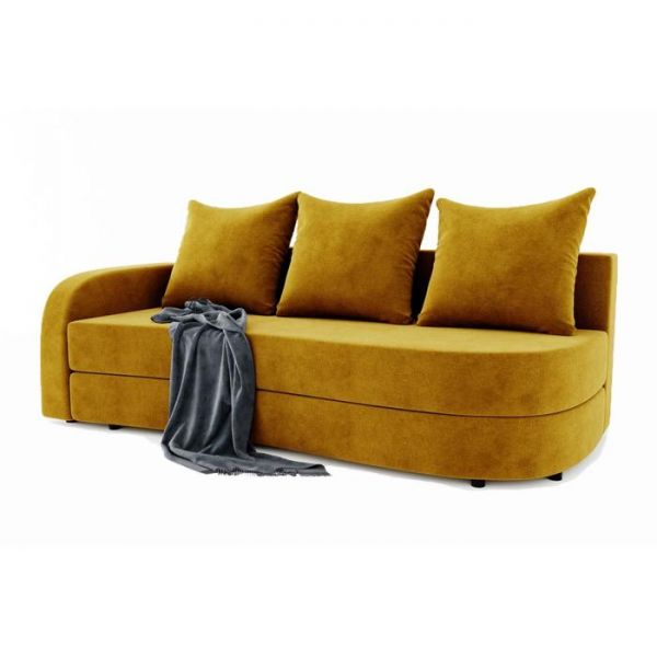 Диван прямой «Гитара», еврокнижка, ППУ, велюр, локоть левый, цвет селфи 08