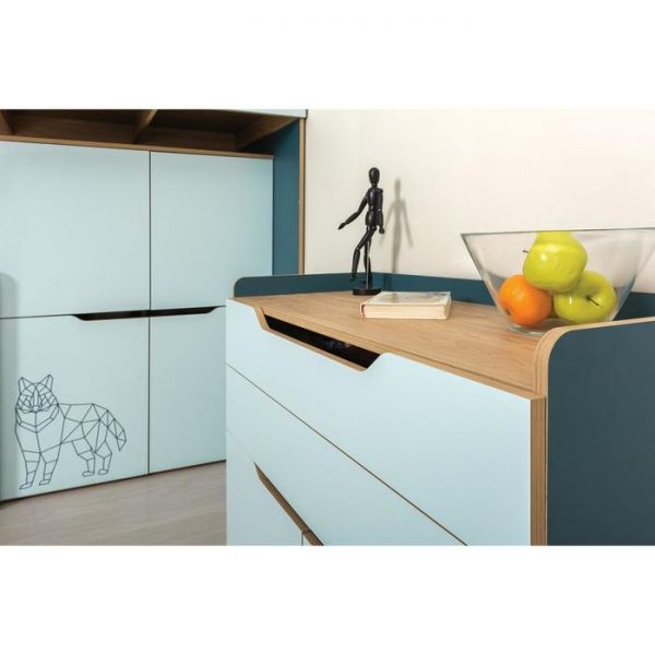 Комод Гудвин 13.104, 1014х447х832, Бензин/Гикори Рокфорд/Мята