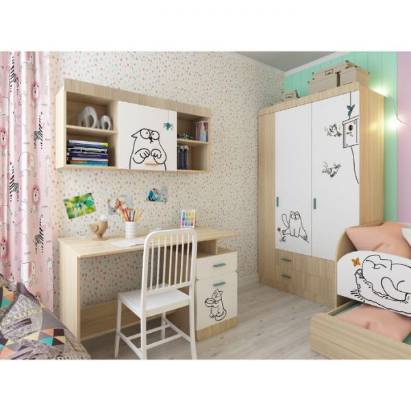 Шкаф 3-створчатый «Кот № 25», 1150 ? 516 ? 2040 мм, цвет туя светлая