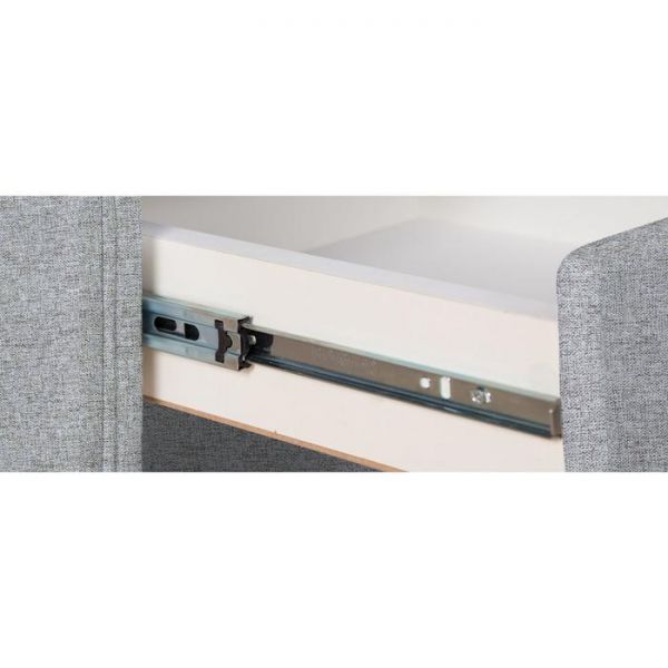 Тумба узкая «Алеро», 1 ящик, 410 ? 430 ? 530 мм, стекло, рогожка, цвет серый