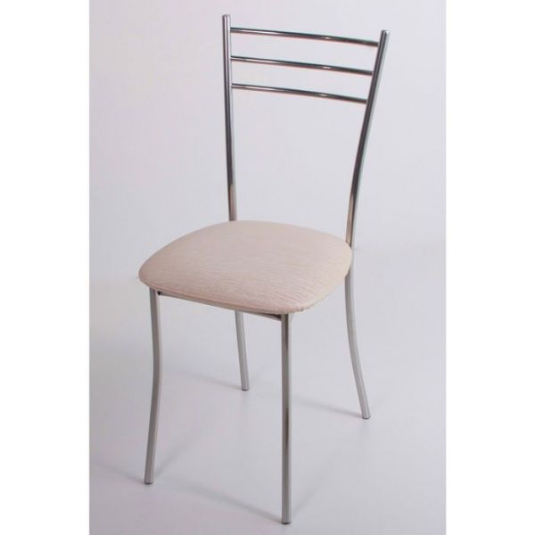 Стул на металлокаркасе Хлоя СТ хром люкс/белый