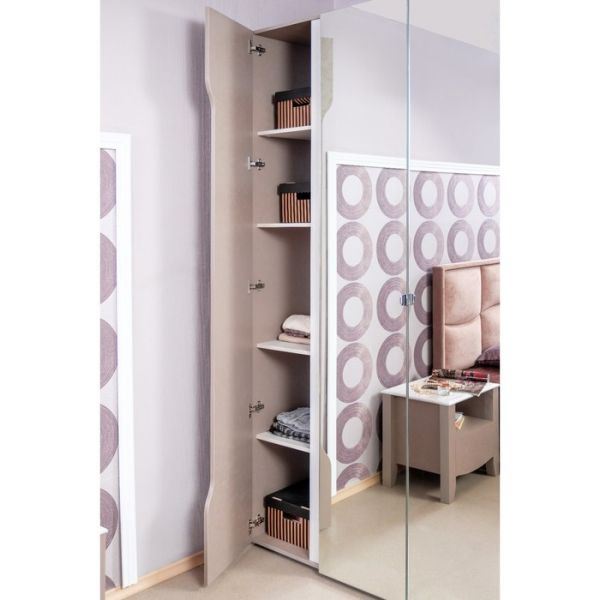 Шкаф для одежды и белья Brownie 777, 1600 ? 583 ? 2300 мм, цвет мокко/ясень анкор светлый