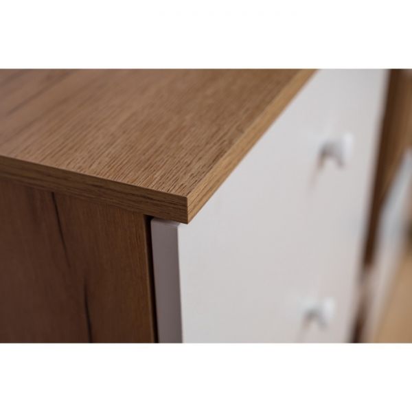 Комод «Лойс 87», 950 ? 445 ? 1048 мм, цвет дуб золотистый / белый / графит