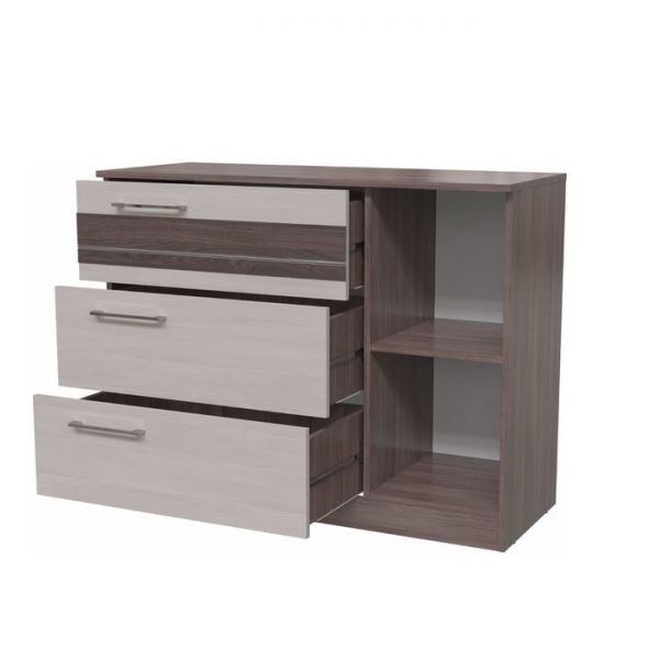 Комод с дверкой и тремя ящиками ПРЕЗЕНТ Бодега темный/светлый МДФ бодега темный