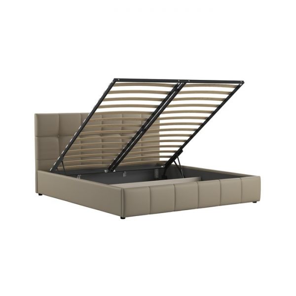 Кровать Хлоя, 1800х2000, ортопедическое осн+ПМ, Пегасо капучино/Бежево-коричневый