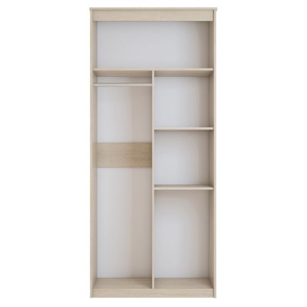 Шкаф «Ева» 2-х дверный с ящиками, 940 ? 524 ? 2168 мм, цвет дуб сонома / дуб венге