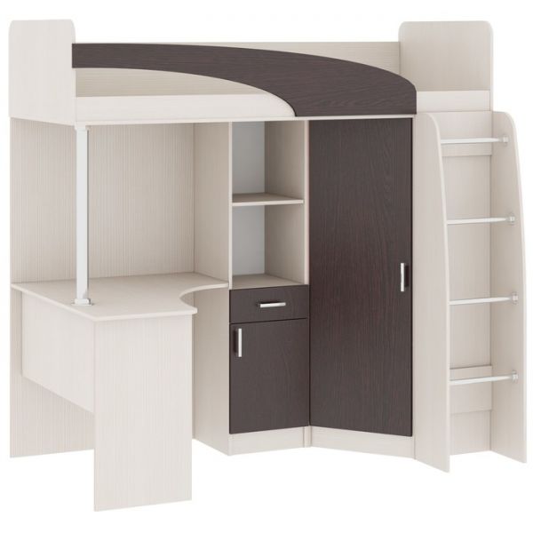 Кровать Карамель 77-01 2042х1110х1970 Сосна карелия/Бодега тёмный