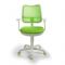 Кресло Бюрократ, с подлокотникам, салатовый, спинка сетка, белый пластик, CH-W797/SD/TW-18