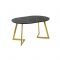Стол РИМ D-1050/1500х1050х760 Камень Черный/Опора Гермес золотая