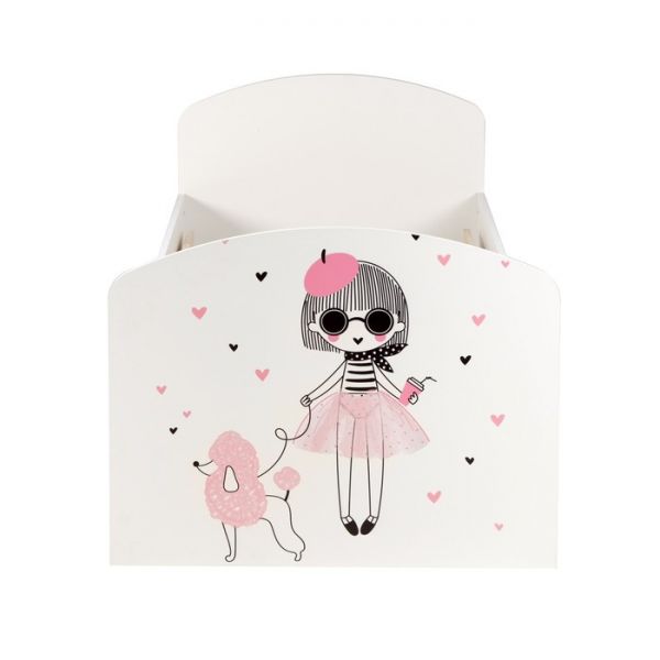 Кровать Мальвина с/м 800х2000, 840х650х2030, Белая/Фотопечать