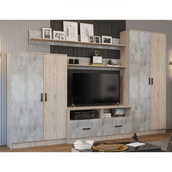 Гостиная №3 2800x530x2000 Солсбери/Цеметный светлый