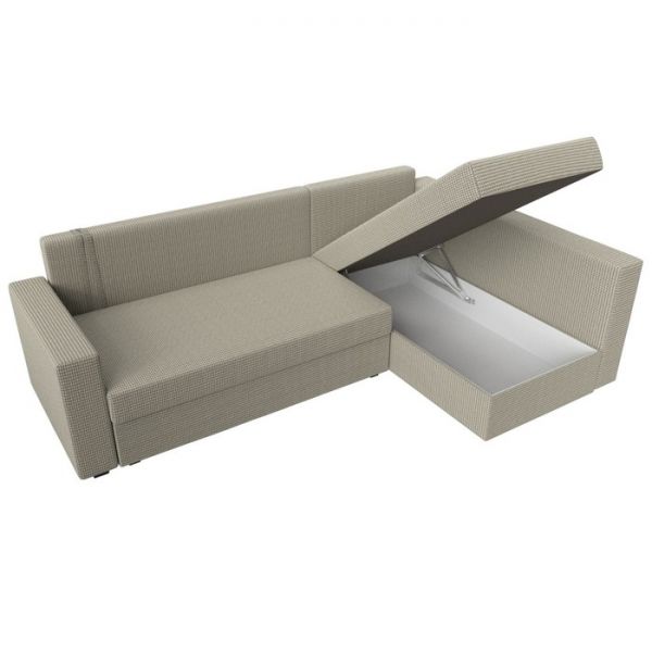 Угловой диван «Мансберг», механизм еврокнижка, угол левый, рогожка, цвет корфу 02