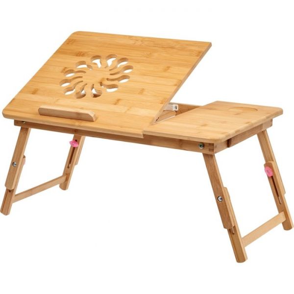 Столик-трансформер для ноутбука, планшета и завтрака в постели, 550 ? 350 ? 370 мм, бамбук