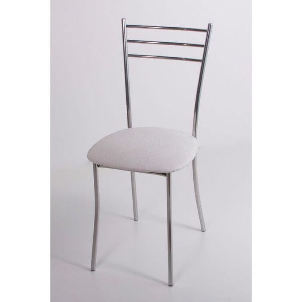 Стул на металлокаркасе Хлоя СТ хром люкс/крок белый мат