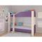 Детская двухъярусная кровать «Астра 2», без ящика, цвет дуб молочный / фиолетовый