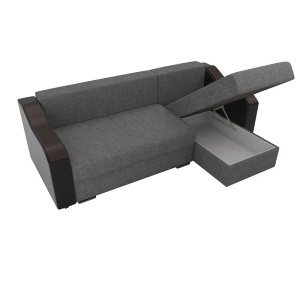 Угловой диван «Монако», механизм еврокнижка, рогожка, цвет бежевый / коричневый