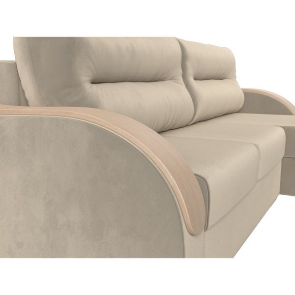 Угловой диван «Дарси», механизм еврокнижка, микровельвет, цвет бежевый