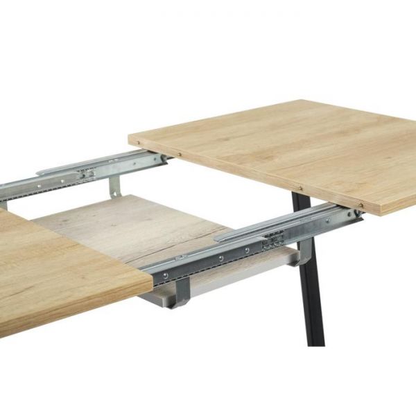 Стол АТЛАНТ-07 1400/2000*900х750 Дуб Небраска/Опора АТЛАНТ-Черный матовый