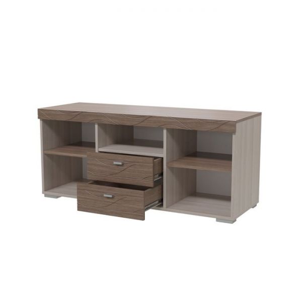 Тумба ТВ НЕАПОЛЬ Ясень шимо темный/светлый МДФ-ясень темный