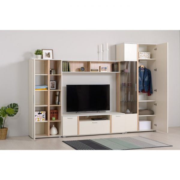 Тумба под ТВ Лина 03.282, 1500х492х472, Миндаль/ Дуб сонома